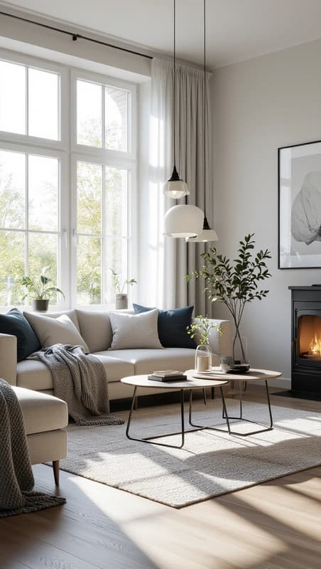 Modern Scandinavian living room interior